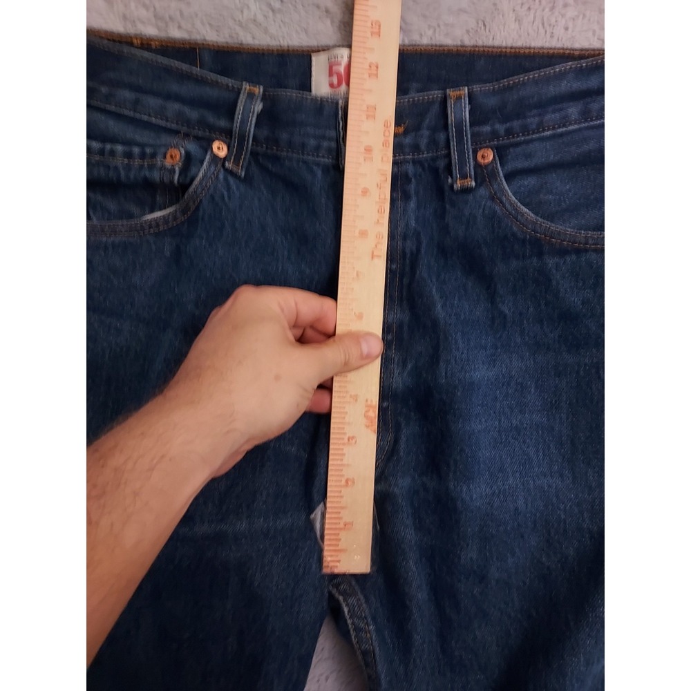 Levis 501xx Jeans Mens 34x32 Button Fly Original Fit Dark Wash Blue Denim Casual - Picture 11 of 15